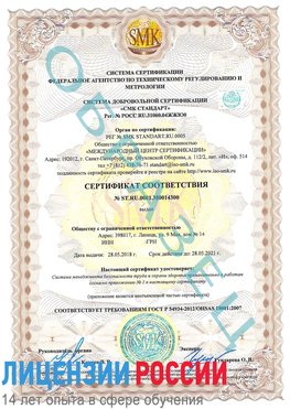 Образец сертификата соответствия Орел Сертификат OHSAS 18001